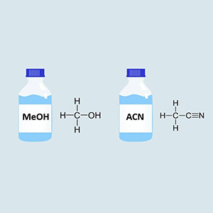 Why do you use only methanol and acetonitrile as mobile phases in liquid chromatography_